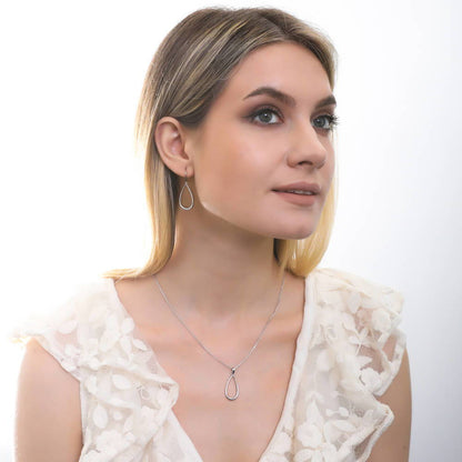 Teardrop Fish Hook Earrings in Sterling Silver