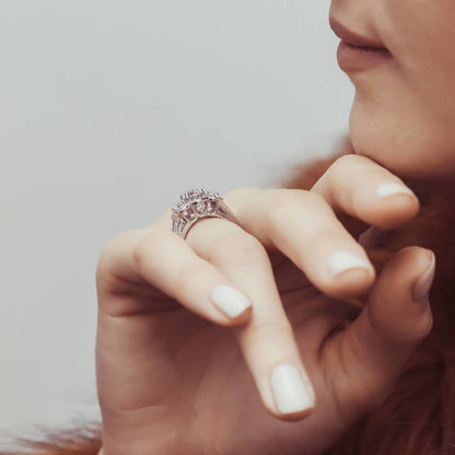 3-Stone 0.8ct CZ Split Shank Ring in Sterling Silver