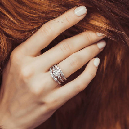 3-Stone 5-Stone 1.25ct CZ Ring Set in Sterling Silver