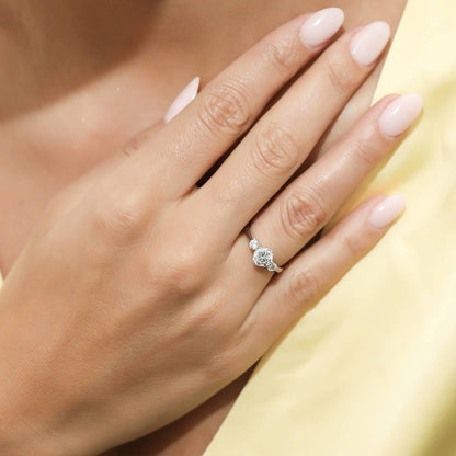3-Stone 1.25ct Octagon Sun Cut CZ Ring Set in Sterling Silver