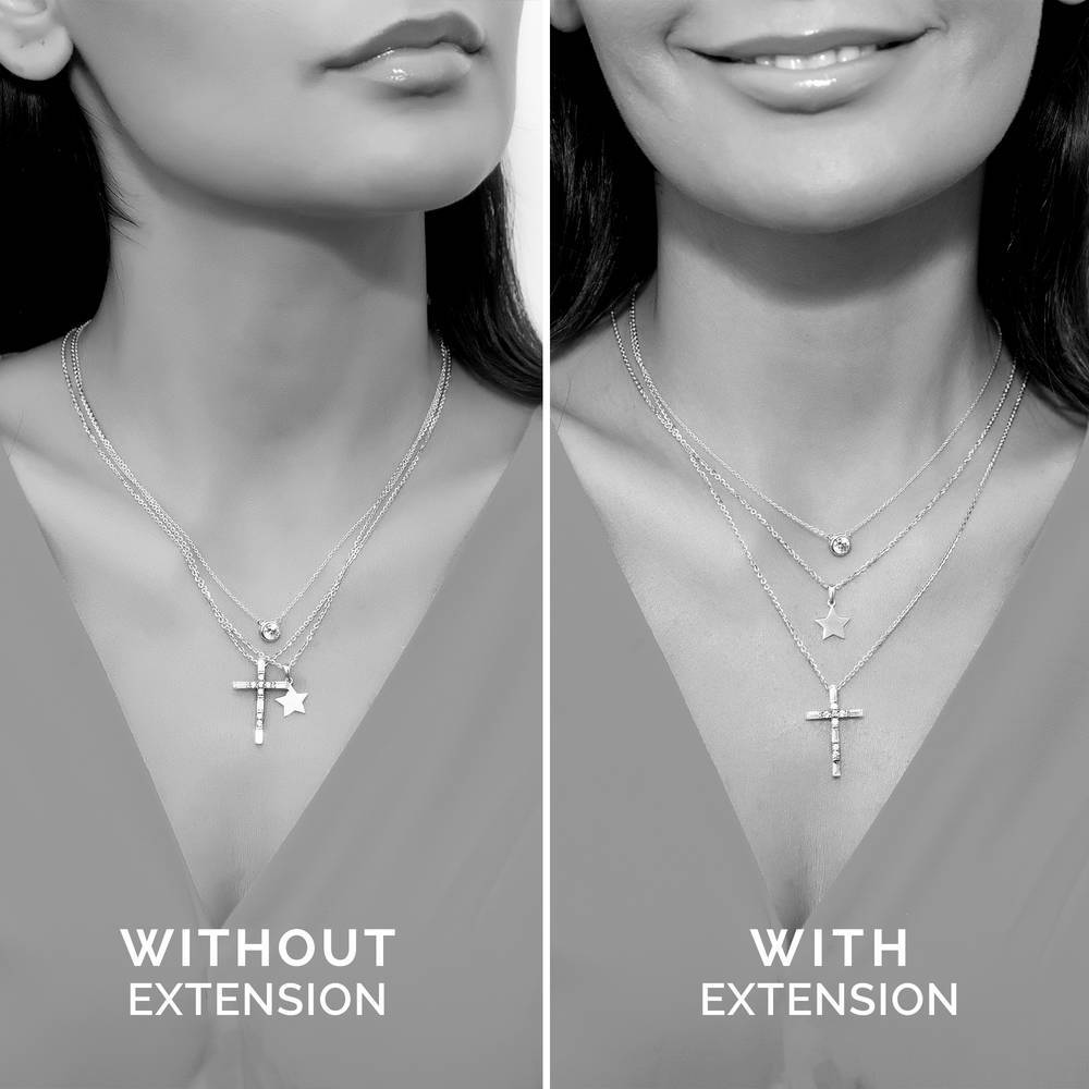 Model wearing Chain Extension Set in Gold Flashed Sterling Silver, 2 of 8
