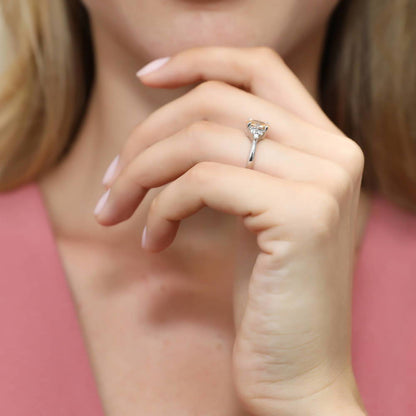Solitaire 1.2ct Yellow Oval CZ Ring in Sterling Silver