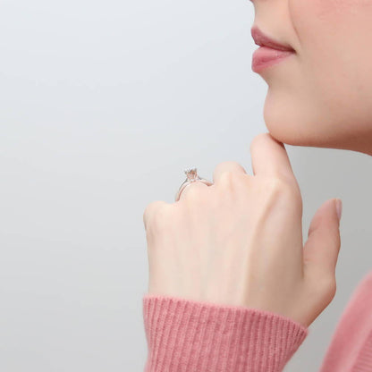 Solitaire 0.45ct CZ Ring Set in Sterling Silver