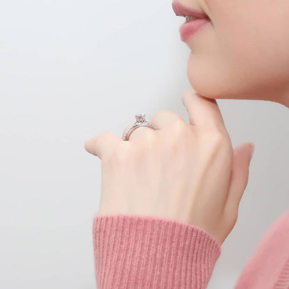Solitaire 0.45ct CZ Ring Set in Sterling Silver