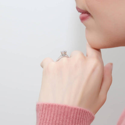 Solitaire 1ct CZ Ring Set in Sterling Silver