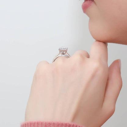 Solitaire 2ct CZ Ring Set in Sterling Silver
