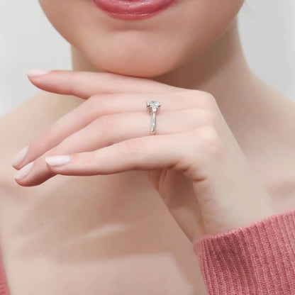 3-Stone 1.25ct Cushion CZ Ring in Sterling Silver