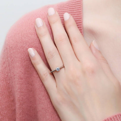 Solitaire 0.35ct CZ Ring in Sterling Silver