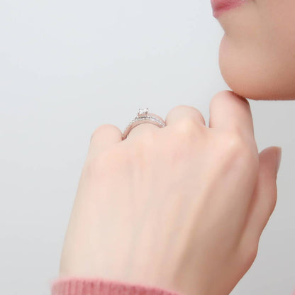 Solitaire 0.4ct Oval CZ Ring in Sterling Silver