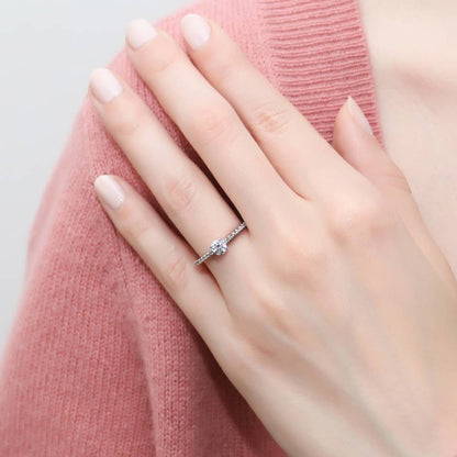 Solitaire 0.35ct CZ Ring in Sterling Silver