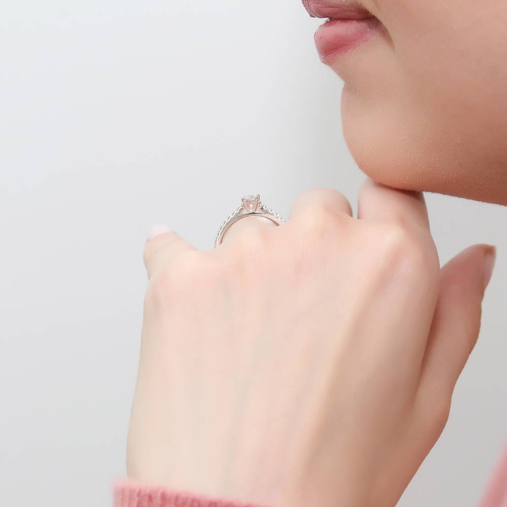 Solitaire 0.35ct CZ Ring in Sterling Silver