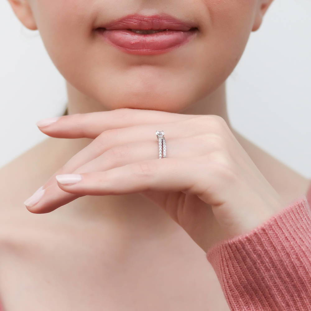 Solitaire 0.4ct Oval CZ Ring in Sterling Silver