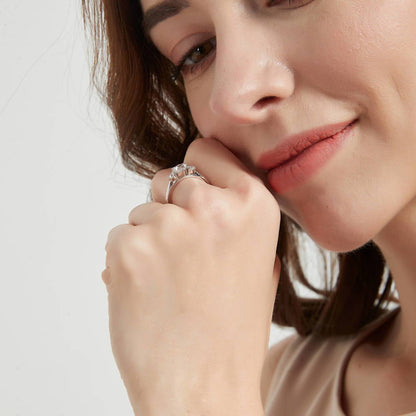 3-Stone Heart 0.7ct Heart CZ Ring Set in Sterling Silver
