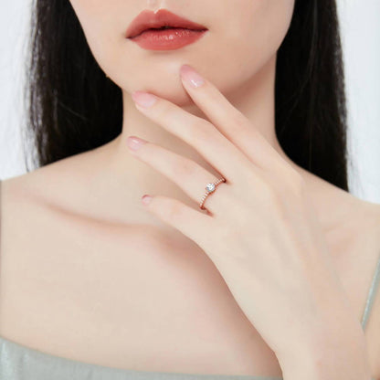 Solitaire 0.35ct CZ Ring in Rose Gold Plated Sterling Silver