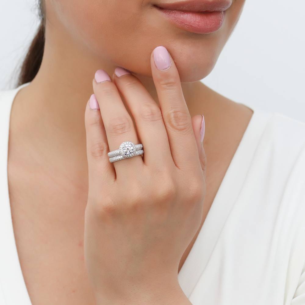 Pave CZ Eternity Ring in Sterling Silver