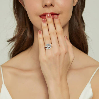 3-Stone 2.6ct Emerald Cut CZ Ring in Sterling Silver