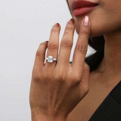 3-Stone Wishbone 7-Stone 2.1ct CZ Ring Set in Sterling Silver