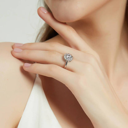Woven Solitaire 1.25ct Bezel CZ Ring in Sterling Silver