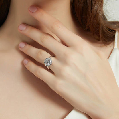 Woven Solitaire 1.25ct Bezel CZ Ring in Sterling Silver