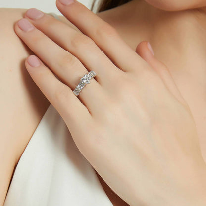 Solitaire Heart 0.7ct Heart CZ Ring in Sterling Silver