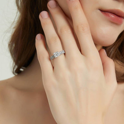 Solitaire 1.2ct Princess CZ Ring in Sterling Silver