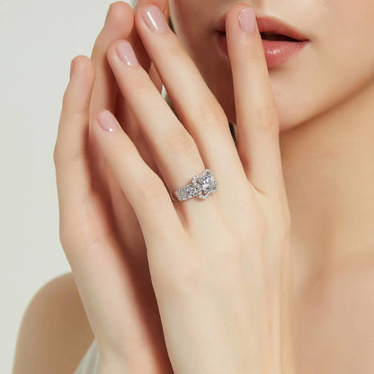 Model Wearing Flower Ring Style R1666-01