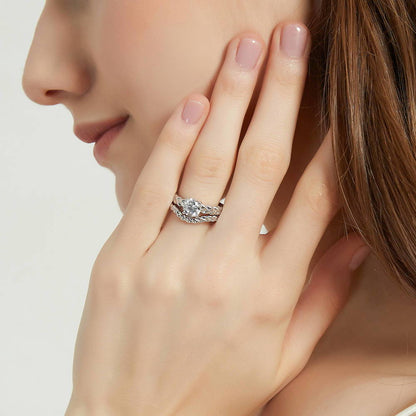 Woven Solitaire 1.25ct CZ Ring in Sterling Silver