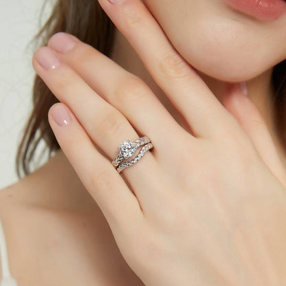 Woven Solitaire 1.25ct CZ Ring in Sterling Silver