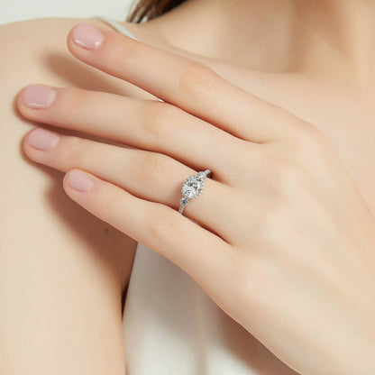 3-Stone 1.2ct Oval CZ Ring in Sterling Silver