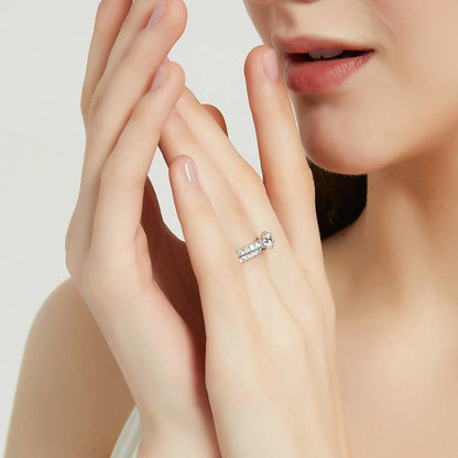 Solitaire 0.8ct CZ Ring Set in Sterling Silver