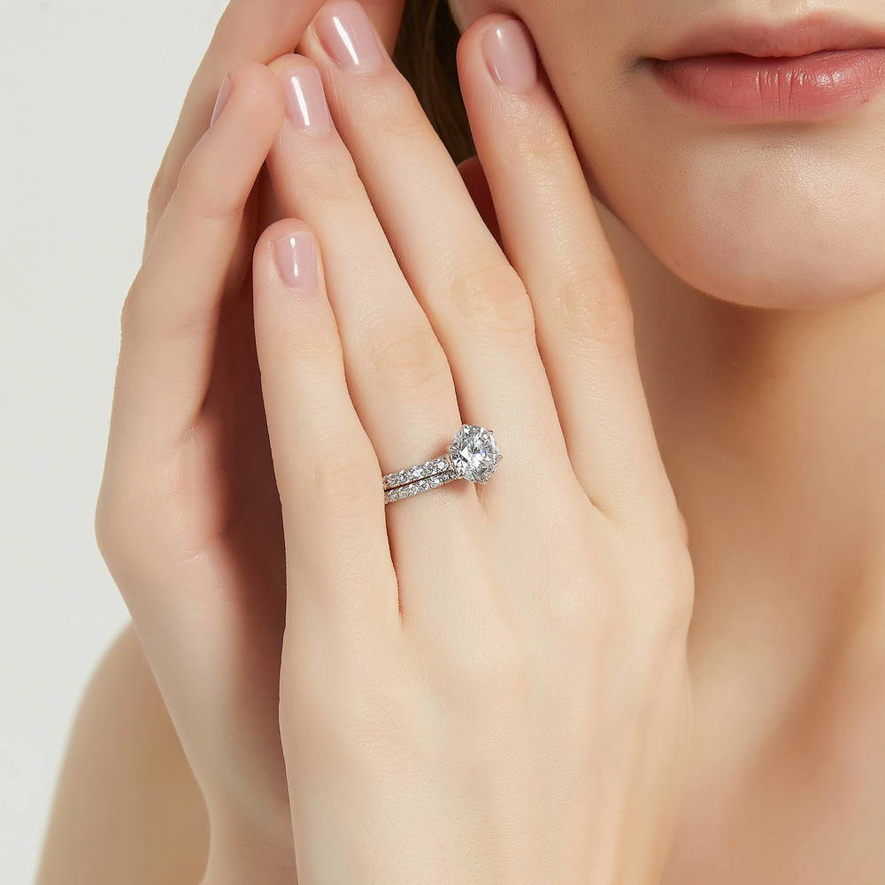 Pave CZ Eternity Ring in Sterling Silver