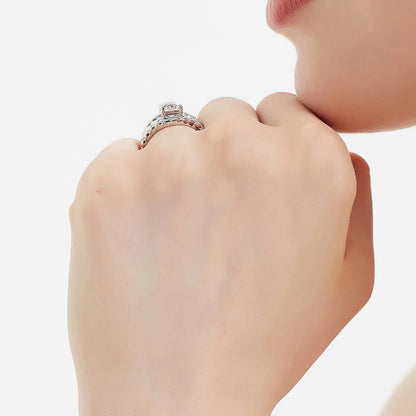 Woven Solitaire 1.25ct CZ Ring in Sterling Silver