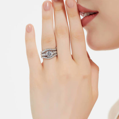 Woven Solitaire 1.25ct CZ Ring in Sterling Silver