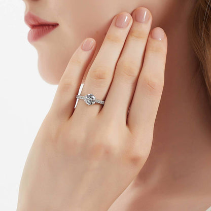 Solitaire 1.25ct CZ Ring Set in Sterling Silver