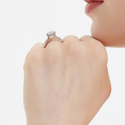 Solitaire 2.7ct CZ Ring Set in Sterling Silver