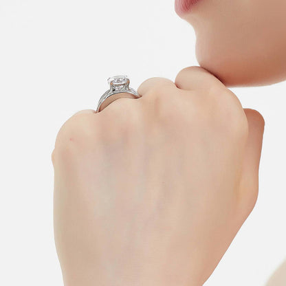 Solitaire 2.7ct CZ Ring Set in Sterling Silver