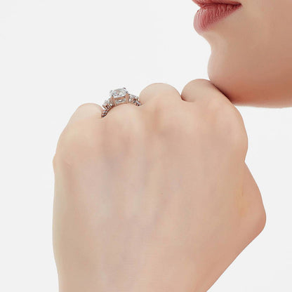 3-Stone Woven 2ct CZ Ring Set in Sterling Silver