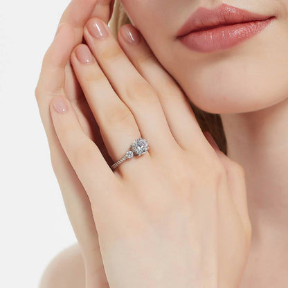 3-Stone Woven 2ct CZ Ring Set in Sterling Silver