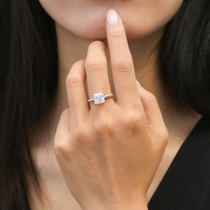 Woven Solitaire 2ct CZ Ring in Sterling Silver