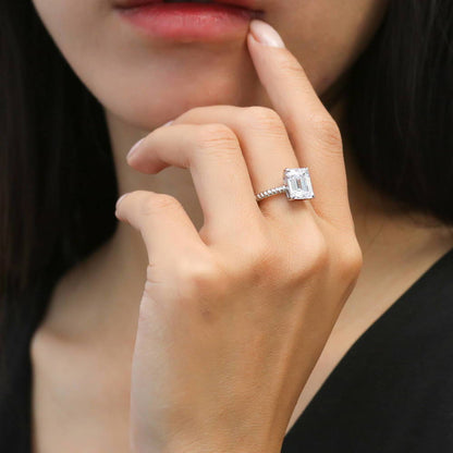 Woven Solitaire 2.6ct CZ Ring in Sterling Silver