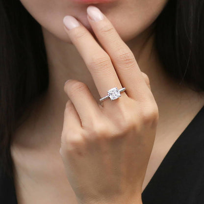 Woven Solitaire 2ct CZ Ring in Sterling Silver