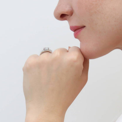 3-Stone Woven 2ct CZ Ring in Sterling Silver