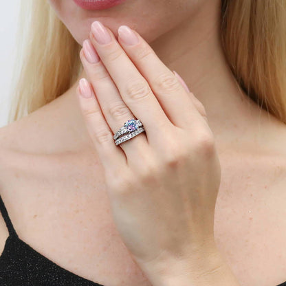 Pave CZ Eternity Ring in Sterling Silver