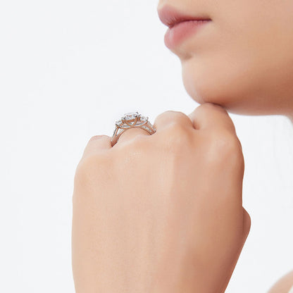 3-Stone 1.25ct CZ Ring Set in Sterling Silver