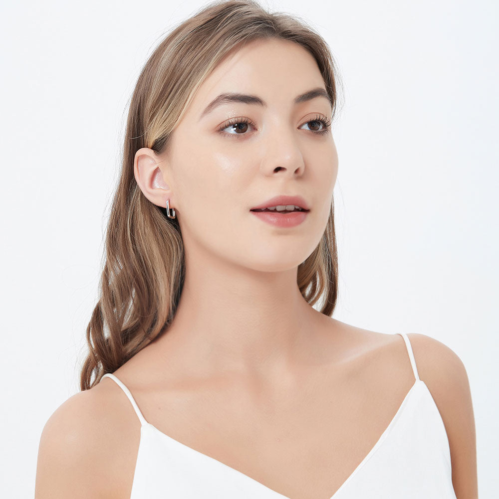 Amazon.com: SALAN Created Blue Fire Opal Black Gold Color Wholesale for  Women Fashion Jewelry Hoop Earrings 1 1/8