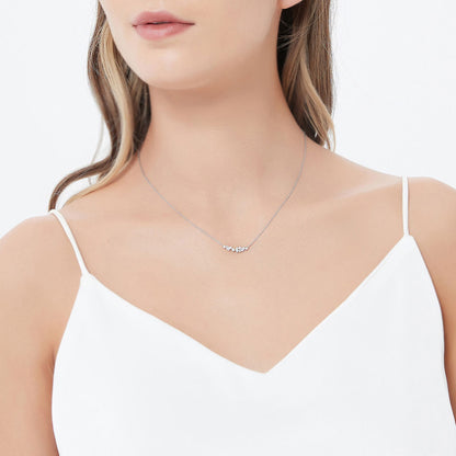 Cluster Bar CZ Necklace in Sterling Silver