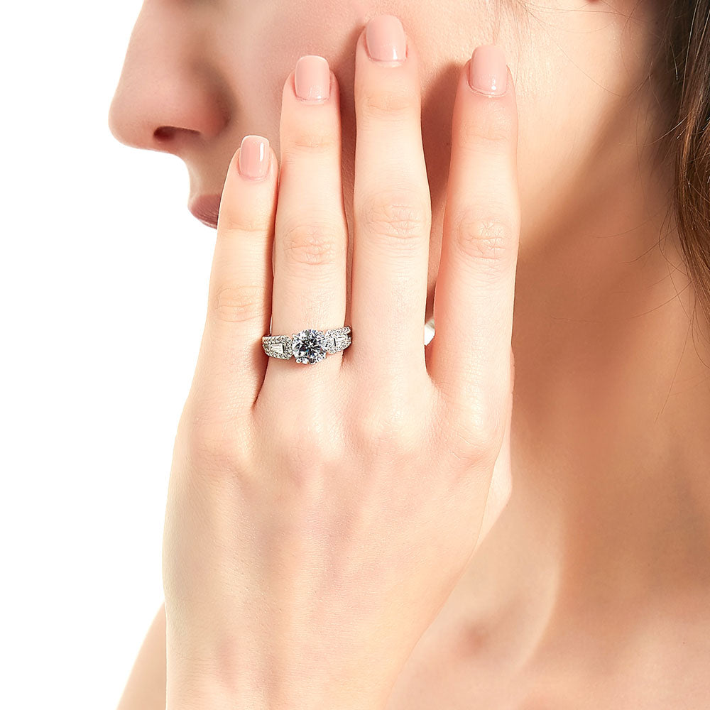 Solitaire 2ct CZ Ring in Sterling Silver