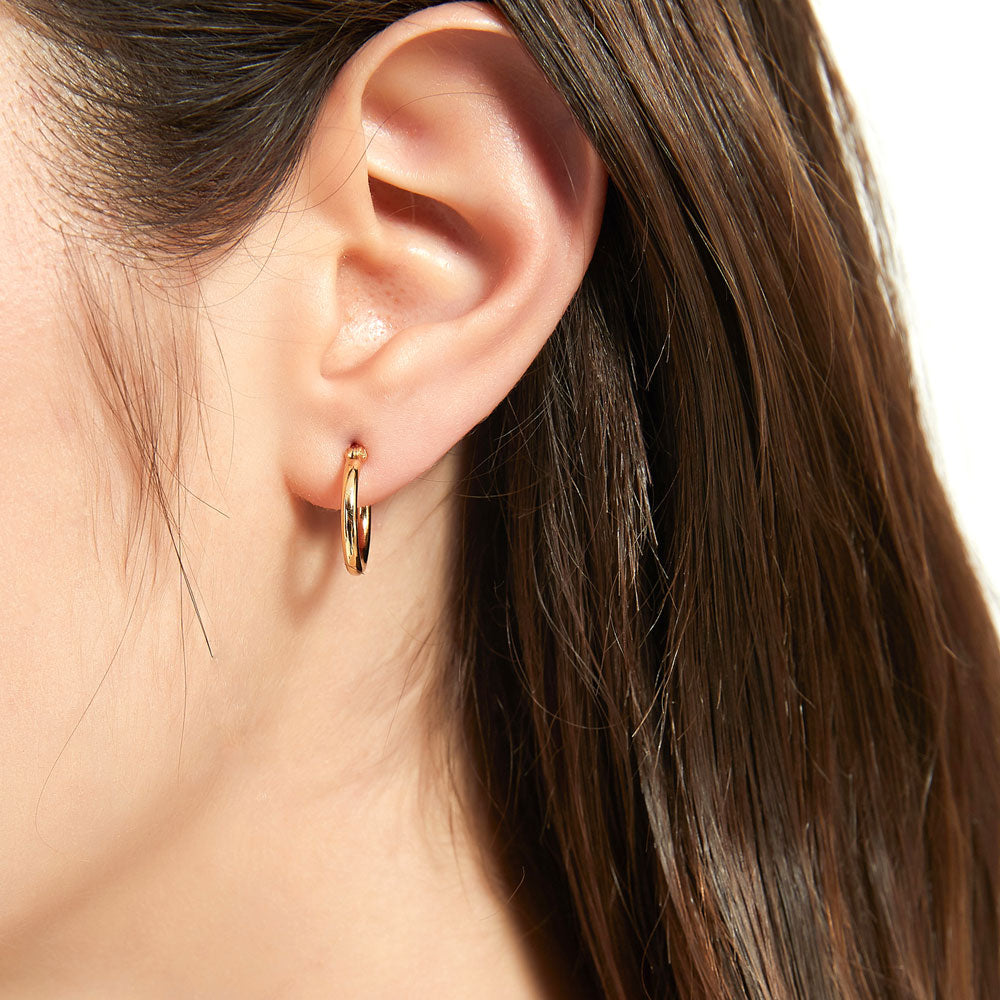 Small Hoop Earrings in Sterling Silver 0.58"