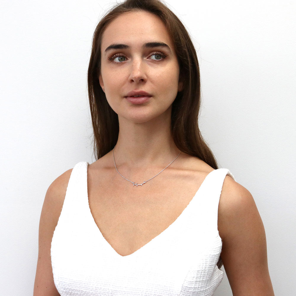 Model wearing Necklace in Sterling Silver, 3 of 6