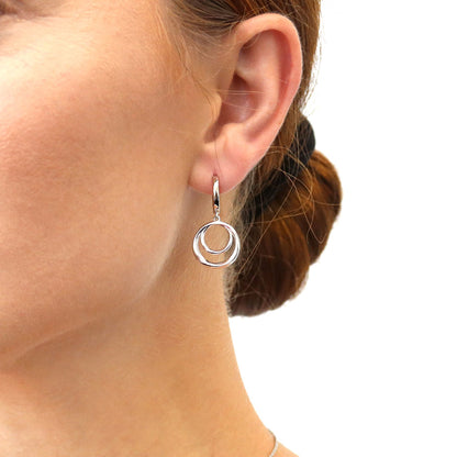 Open Circle Necklace and Earrings in Sterling Silver